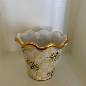 MacKenzie Childs Honeymoon Collection Small Fluted Flower Pot - VERY RARE FIND!